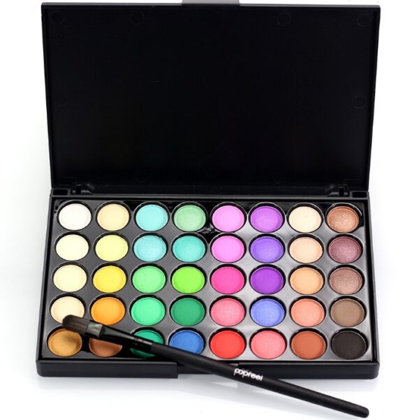 Palette Matte Eyeshadow Pallete Glitter Powder Eye Shadow Earth Shadow Brush Set - Image 3