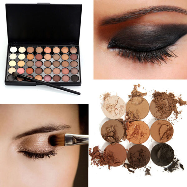Palette Matte Eyeshadow Pallete Glitter Powder Eye Shadow Earth Shadow Brush Set - Image 5