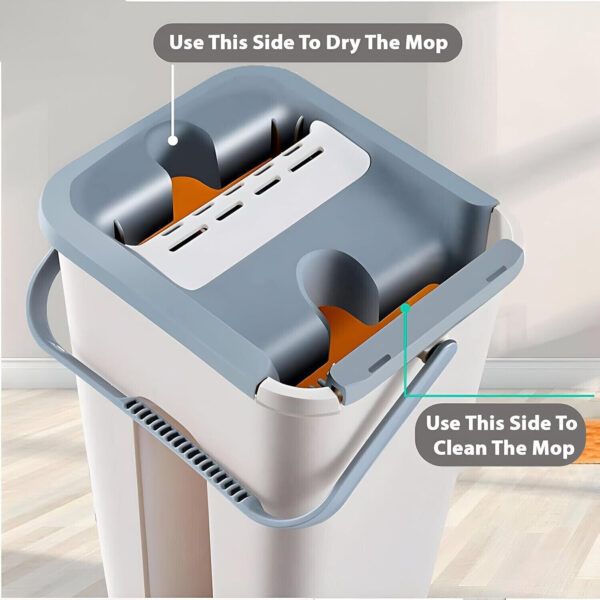 UK Multi Functional Wash  Dry Mop And Bucket Set  Flat Squeeze  10 Pads - Image 7