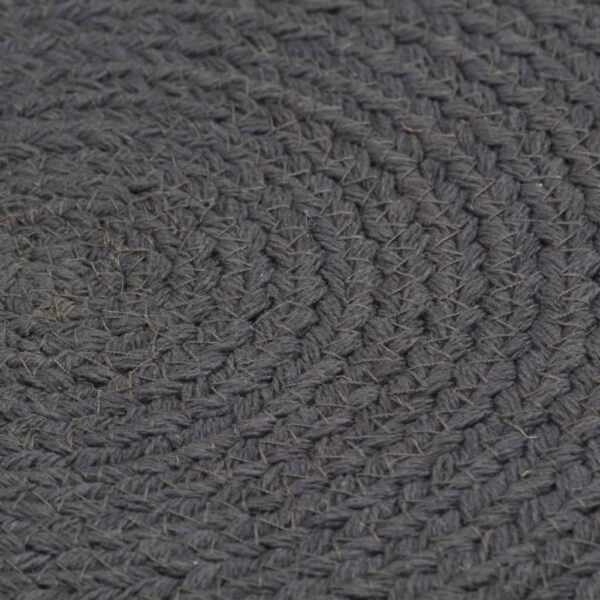 vidaXL Placemats 6 pcs Plain Dark Grey 38 cm Round Cotton