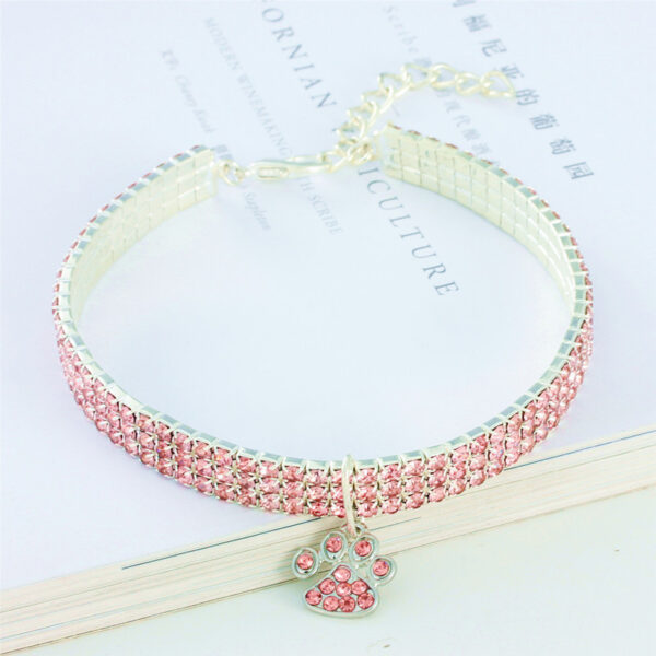 Pet Collar With Diamonds, Mixed-color Cat And Dog Supplies, Cat Claws, Elastic Cat And Dog Necklace Jewelry - Image 8