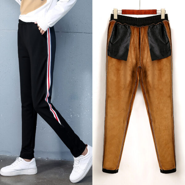autumn and winter new style, cashmere and thick sports trousers, women's casual pants - Image 3