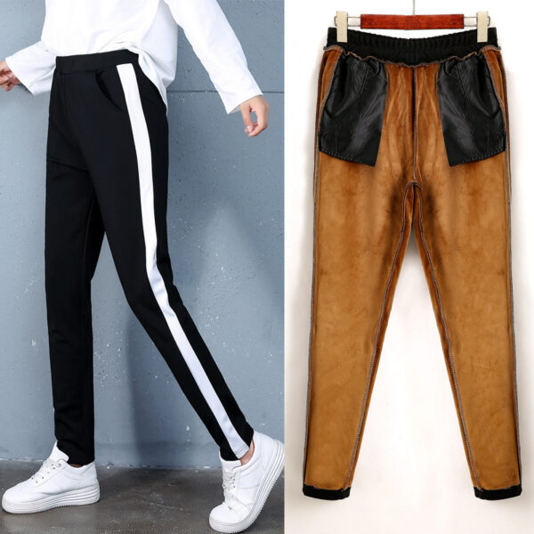 autumn and winter new style, cashmere and thick sports trousers, women's casual pants - Image 6