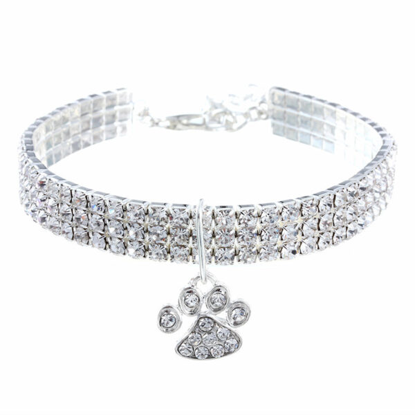 Pet Collar With Diamonds, Mixed-color Cat And Dog Supplies, Cat Claws, Elastic Cat And Dog Necklace Jewelry - Image 6