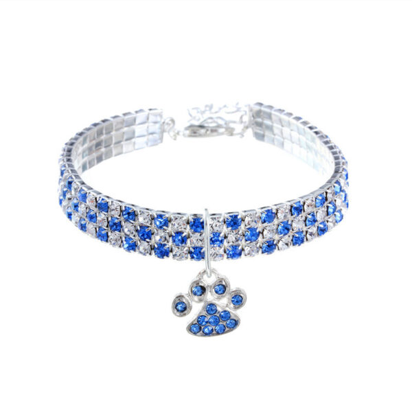 Pet Collar With Diamonds, Mixed-color Cat And Dog Supplies, Cat Claws, Elastic Cat And Dog Necklace Jewelry - Image 2