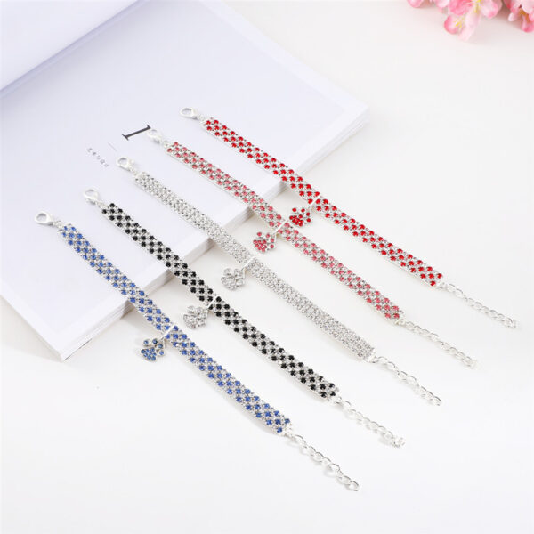 Pet Collar With Diamonds, Mixed-color Cat And Dog Supplies, Cat Claws, Elastic Cat And Dog Necklace Jewelry - Image 7